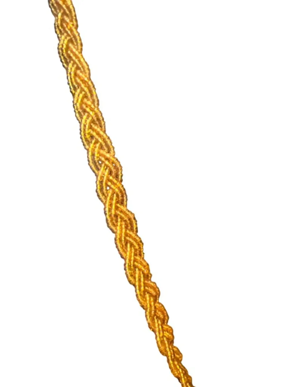 Vintage Gold Beaded Braided Necklace With Tassel Pendant  READ